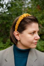 Opaska jedwabna złota jesień - upcykling - obrazek 4