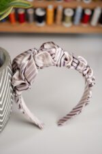 Opaska jedwabna połyskujące szarości - upcykling