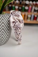 Opaska jedwabna połyskujące szarości - upcykling - obrazek 2