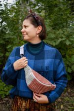 Nerka sztruksowa różowo-szara z upcyklingu - obrazek 5