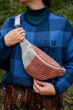 Nerka sztruksowa różowo-szara z upcyklingu