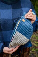 Nerka sztruksowa niebiesko-szara z upcyklingu