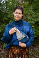 Nerka sztruksowa niebiesko-szara z upcyklingu - obrazek 5