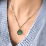 Naszyjnik ze szkłem morskim w morskiej zieleni - obrazek 3