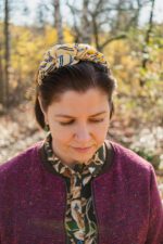 Opaska jedwabna z upcyklingu - waniliowa - obrazek 2