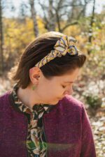 Opaska jedwabna z upcyklingu - waniliowa - obrazek 3