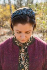 Opaska jedwabna w kwadraciki - upcykling - obrazek 4