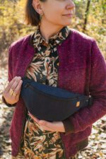 Nerka duża granatowa, saszetka męska / unisex - upcykling - obrazek 4