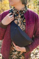 Nerka duża granatowa, saszetka męska / unisex - upcykling