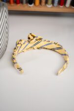 Opaska jedwabna z upcyklingu - waniliowa - obrazek 5