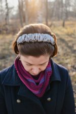 Opaska jedwabna srebrzysta - upcykling - obrazek 4