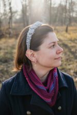 Opaska jedwabna srebrzysta - upcykling - obrazek 5