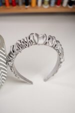 Opaska jedwabna srebrzysta - upcykling