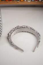 Opaska jedwabna srebrzysta - upcykling - obrazek 3