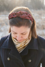 Opaska jedwabna czerwona - upcykling - obrazek 4