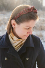 Opaska jedwabna czerwona - upcykling - obrazek 5