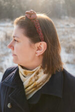 Opaska jedwabna czerwona - upcykling - obrazek 6