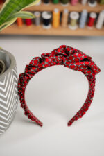 Opaska jedwabna czerwona - upcykling