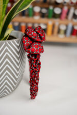 Opaska jedwabna czerwona - upcykling - obrazek 2