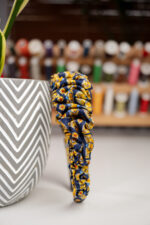 Opaska jedwabna złoto na granacie - upcykling - obrazek 2