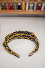 Opaska jedwabna złoto na granacie - upcykling - obrazek 3