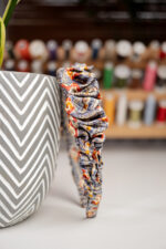 Opaska jedwabna zgaszony denim - upcykling - obrazek 2