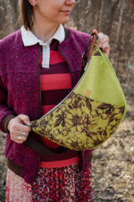 Torebka półokrągła zielona - upcykling