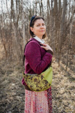 Torebka półokrągła zielona - upcykling - obrazek 2