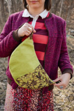 Torebka półokrągła zielona - upcykling - obrazek 6